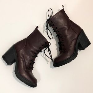 Forever 21 Size 6 Oxblood Combat Boots